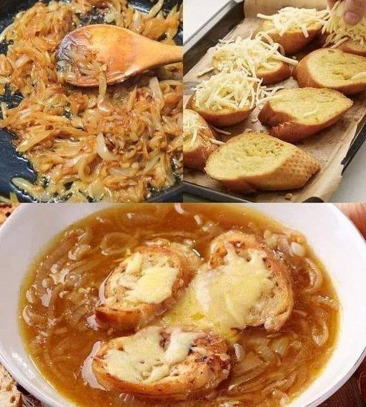 GRATINIERTE ZWIEBELSUPPE: Ein reichhaltiger Aperitif!