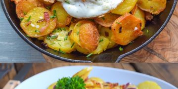 Bratkartoffeln mit Ei und Käse