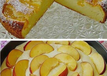 Quarkkuchen mit Pfirsich