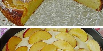 Quarkkuchen mit Pfirsich