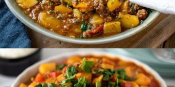 Paprika Kartoffel Pfanne mit Hackfleisch