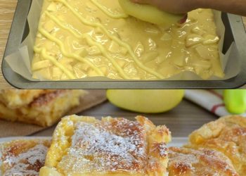 Leckere Apfelpudding Schnitten die immer gelingen, Schmecken einfach Gigantisch!