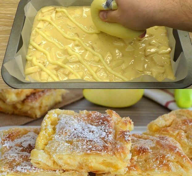 Leckere Apfelpudding Schnitten die immer gelingen, Schmecken einfach Gigantisch!