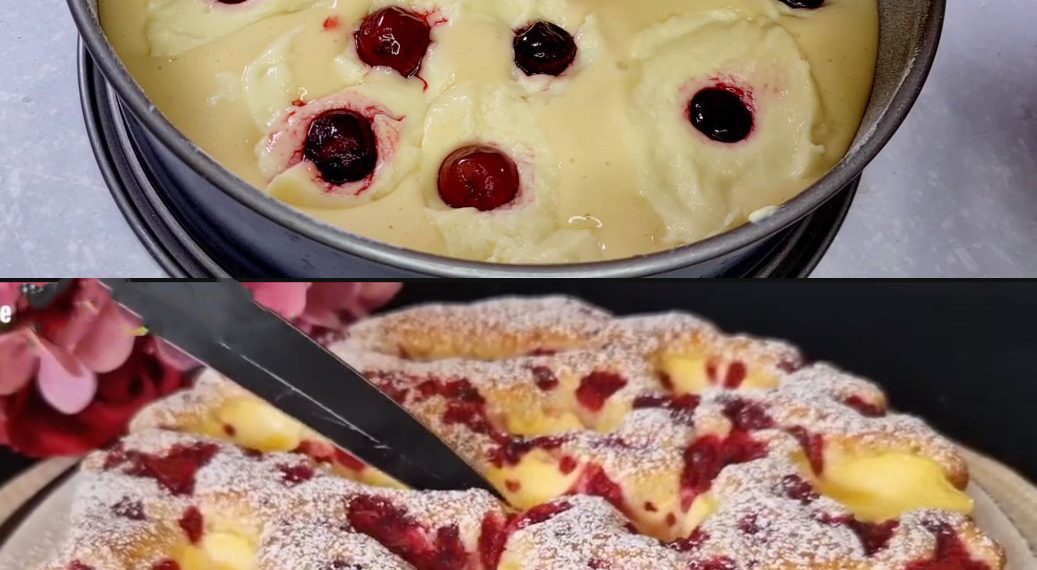 Omas bester KIRSCHKUCHEN mit Vanillepudding, Blitzschnell gemacht!