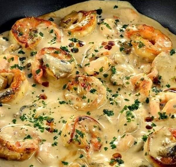 Knoblauch Garnelen und Kokosmilch