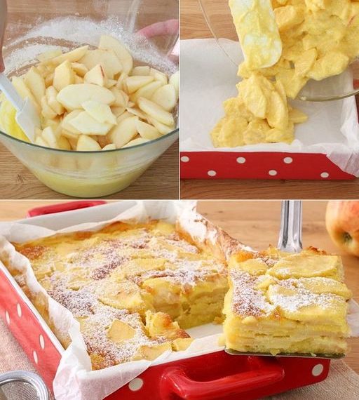 Apfelpuddingkuchen: das Rezept für ein einfaches und beruhigendes Dessert