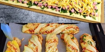 Blätterteig Stangen mit Schinken und Käse mit nur 4 Zutaten, sowas von lecker!