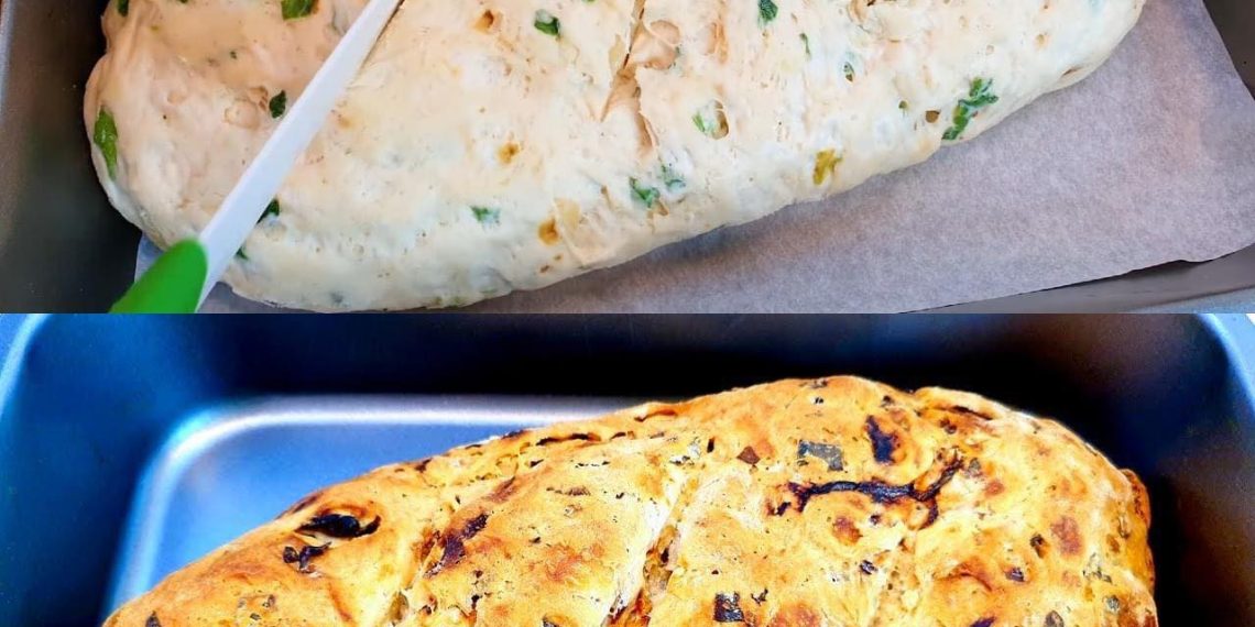 Zwiebelbrot ohne Hefe schneller gegessen als gebacken!