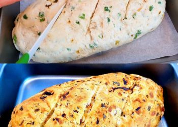 Zwiebelbrot ohne Hefe schneller gegessen als gebacken!
