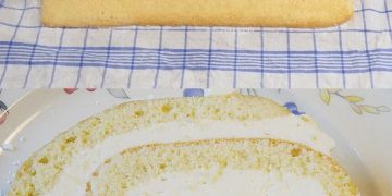 Biskuitrolle mit Zitronen – Quark Füllung, alle sind sprachlos!