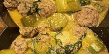 Schmorgurken mit Hackbällchen