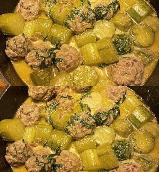 Schmorgurken mit Hackbällchen