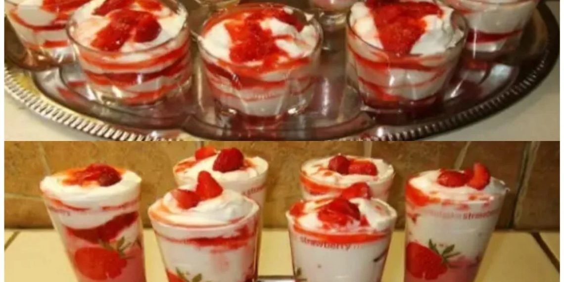 Erdbeer-Mascarpone-Dessert mit weißer Schokolade