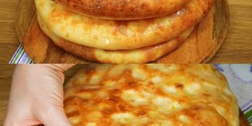 Ich vermische 550 g Mehl mit 1 Tasse Wasser, Superleckeres Käsebrot
