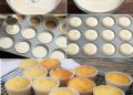 Käsekuchen Muffins gefüllt mit Vanillepudding