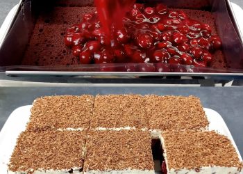 Achtung, diese Schwarzwälder Torte vom Blech schmeckt unfassbar lecker!
