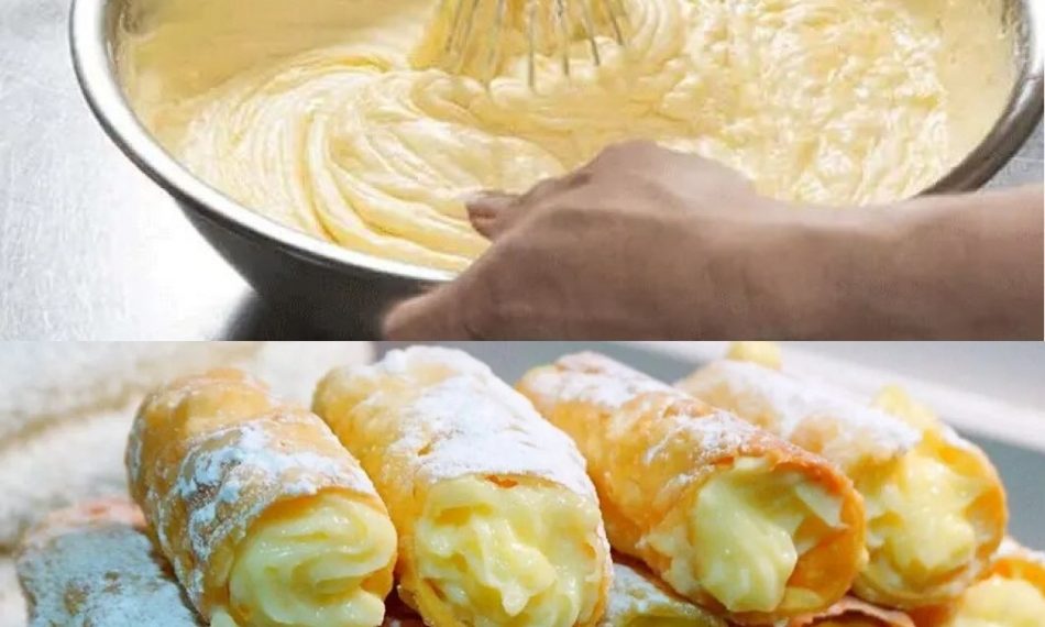 Italienische Cannoncini mit Puddingcreme