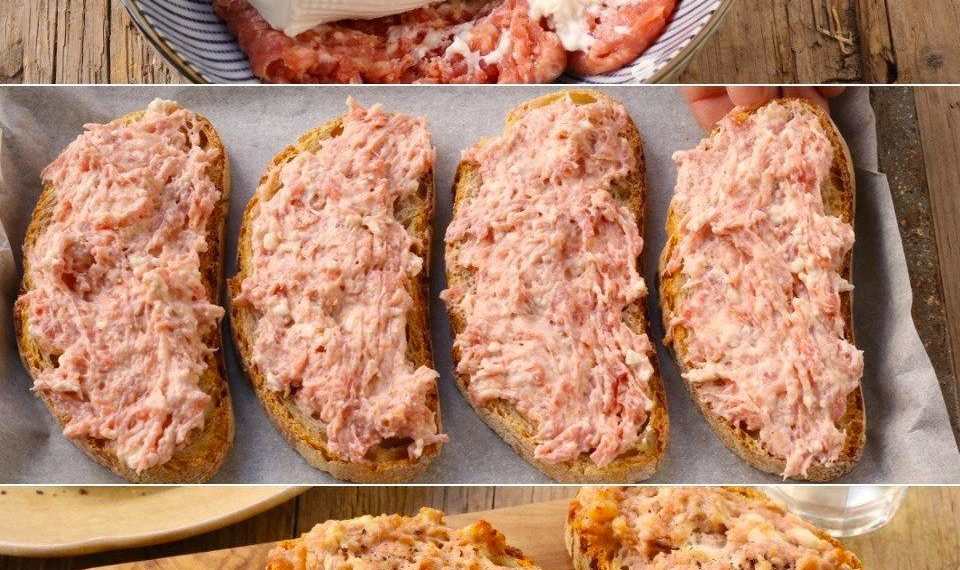 Crostini mit Wurst und Stracchino: das Rezept für leckere toskanische Bruschetta