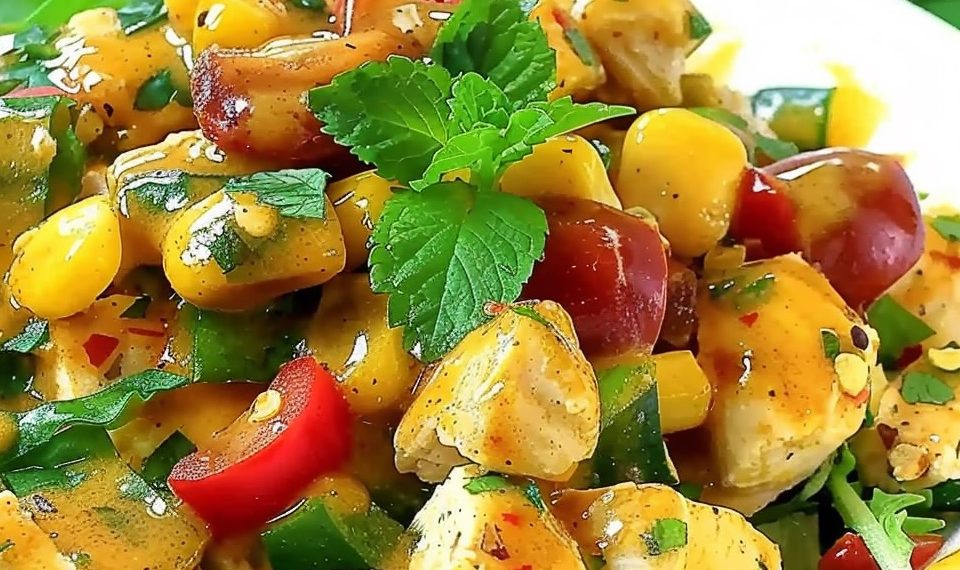 Hähnchensalat Ohne Mayonnaise Mit Honig-Senf-Dressing