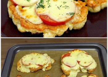 Gebackener Blumenkohl mit Tomaten und 200 g Mozzarella