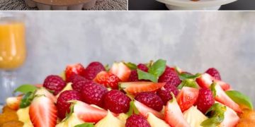 Weicher Kuchen mit Sahne und Erdbeeren: das schöne und köstliche Dessert zum Probieren