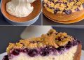 Zerbröckelter Blaubeer-Käsekuchen: ein wirklich köstliches Dessert zum Probieren