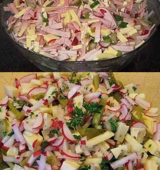 Radieschen Käse Salat, Wahnsinnig lecker!