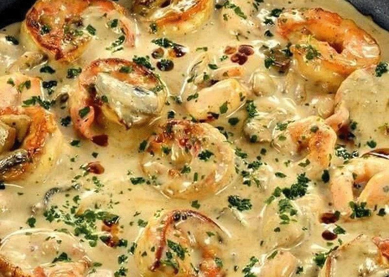 Knoblauch Garnelen und Kokosmilch