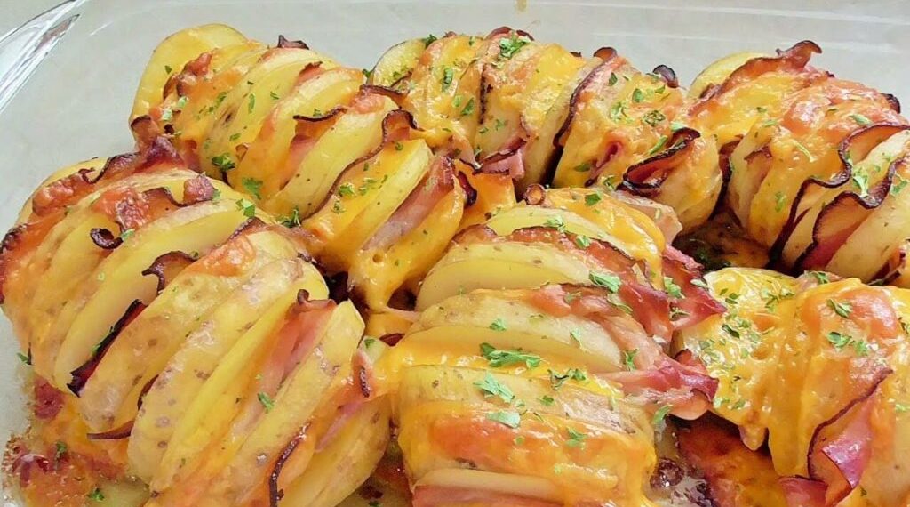 Fächerkartoffeln mit Schinken und Käse