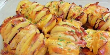 Fächerkartoffeln mit Schinken und Käse