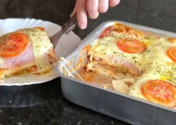 Toast Mozzarella Auflauf aus dem Backofen
