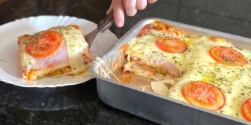 Toast Mozzarella Auflauf aus dem Backofen