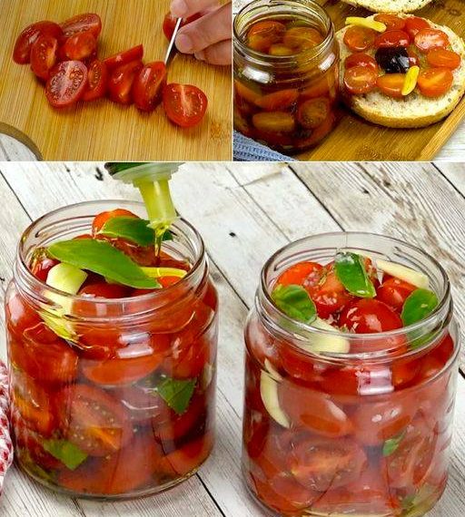 Datterini-Tomaten in Öl: das einfache und köstliche Eingemachte-Rezept
