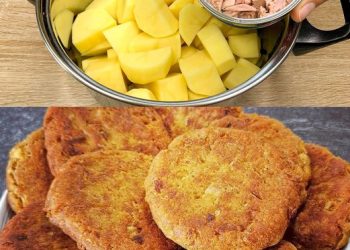 Kartoffelfrikadellen gefüllt mit Schmelzkäse