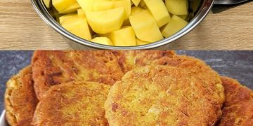 Kartoffelfrikadellen gefüllt mit Schmelzkäse
