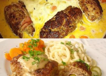 Hackröllchen in Zwiebelsoße
