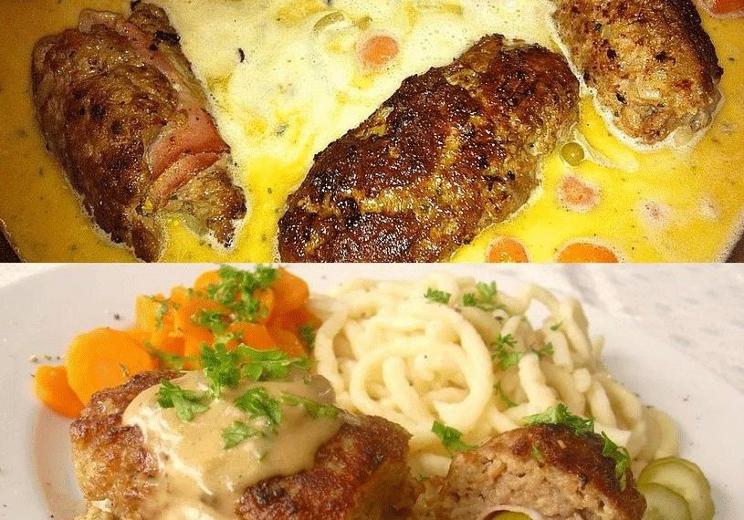 Hackröllchen in Zwiebelsoße