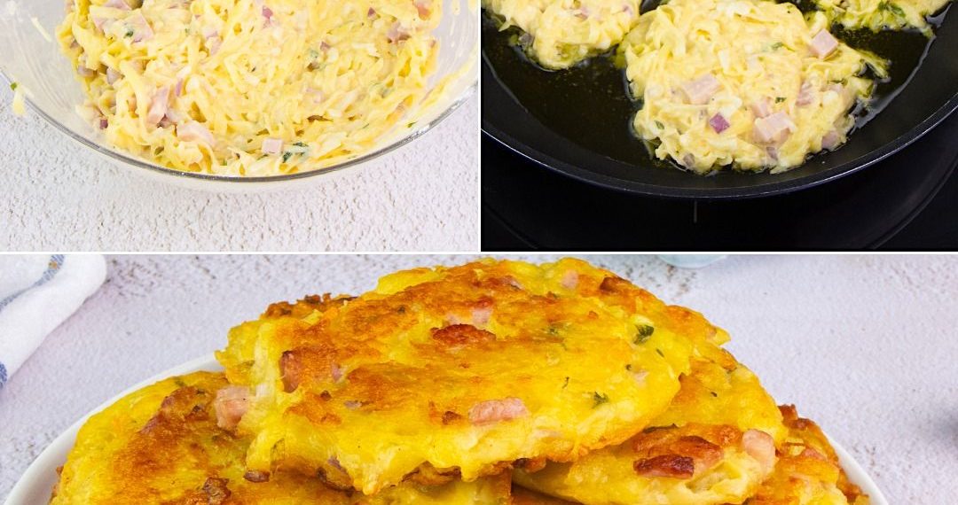 Kartoffel-Schinken-Krapfen: ein schnelles und leckeres Gericht!