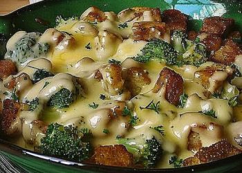 Gyrosauflauf mit Knoblauch und Sauce Hollandaise: Schnell zubereitet und unvergleichlich lecker