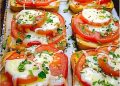 Heute Abend Vor Dem Abendessen Tomaten Mozzarella Toast Im Ofen Gebacken