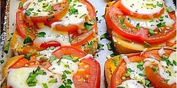 Heute Abend Vor Dem Abendessen Tomaten Mozzarella Toast Im Ofen Gebacken