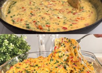 Cremiger Spaghetti-Auflauf aus dem Ofen