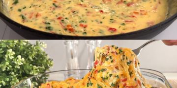 Cremiger Spaghetti-Auflauf aus dem Ofen
