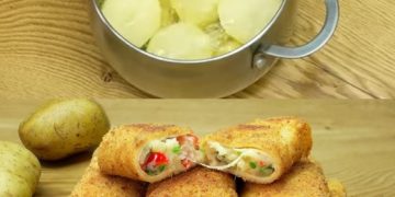Käse-Kartoffelpuffer-Röllchen