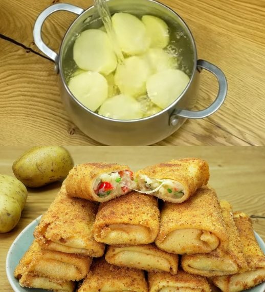 Käse-Kartoffelpuffer-Röllchen