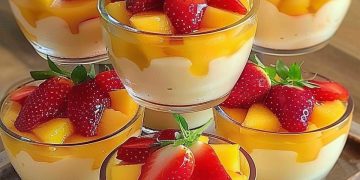 Leichtes Erdbeer-Mango Dessert, In 5 Minuten Zubereitet