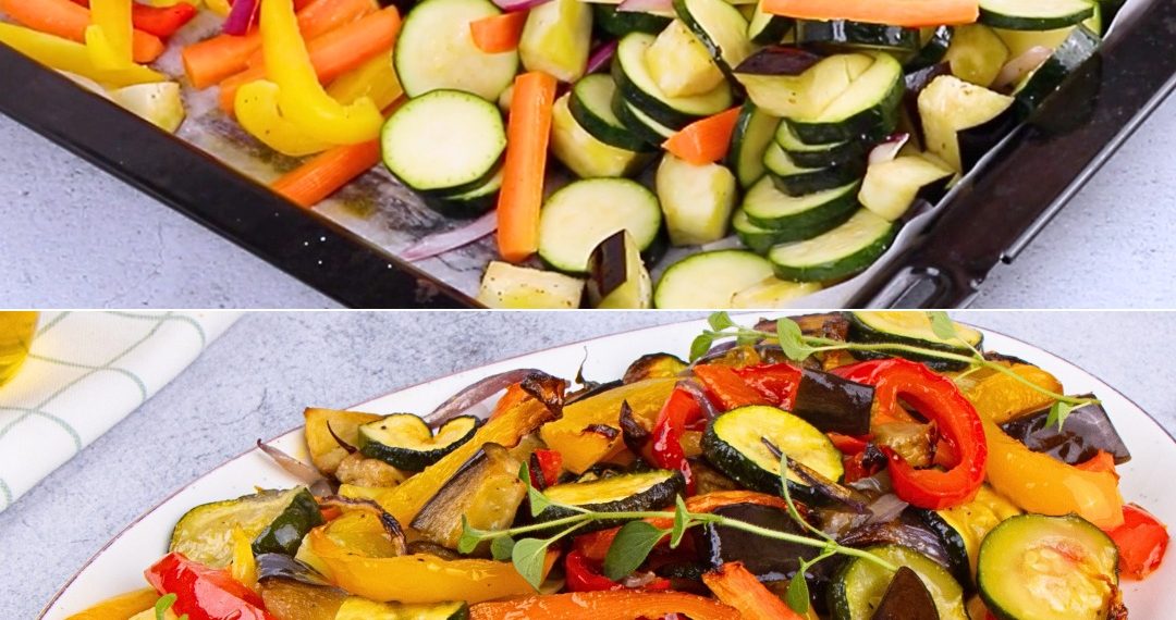 Gebackenes Gemüse: das Rezept für eine farbenfrohe, leckere und einfach zuzubereitende Beilage