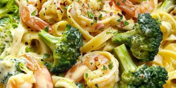 Ich Konnte Es Jeden Tag Essen, Tagliatelle Mit Brokkoli Und Garnelen In Cremiger Sauce