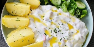 Pellkartoffeln mit Gemüse-Quark