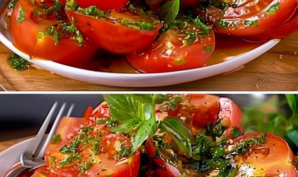 Einfacher Tomatensalat Mit Knoblauch